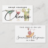 結婚モダン披露宴飲料チケット エンクロージャーカード (正面/裏面)