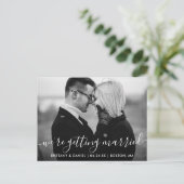 結婚モダン日のBW写真を保存 ポストカード (スタンド正面)