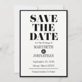 結婚モダン日はっきりした付け セーブザデート (正面)