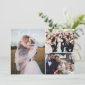 結婚モダン記念日の写真ありがとう カード (スタンド正面)