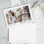 結婚モダン3 Photo Collage Thank You サンキューカード