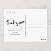 結婚モダン3 Photo Collage Thank You ポストカード (裏面)