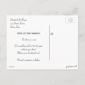 結婚モダン、日付の保存、写真 案内ポストカード (裏面)