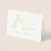 結婚モダンs Reserva la Fecha黒番1枚フォトフォイル 箔カード (正面)