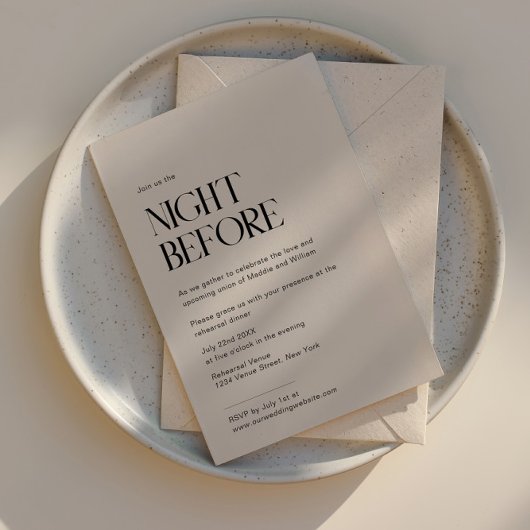 結婚モダンTaupeのリハーサル招待状 招待状
