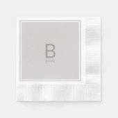 結婚モノグラムのナプキンス 縁ありカクテルナプキン (正面)