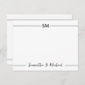 結婚モノグラムイニシャルカップル名パーソナライズされた ノートカード (正面/裏面)