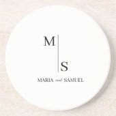結婚モノグラムエレガントミニマシンプルリスト コースター (正面)