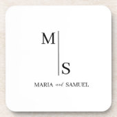 結婚モノグラムエレガントミニマシンプルリスト コースター (正面)