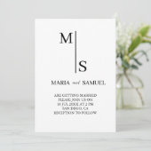 結婚モノグラムエレガントミニマシンプルリスト 招待状 (スタンド正面)