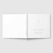 結婚モノグラムモダンミニマル白黒 ゲストブック (全面)