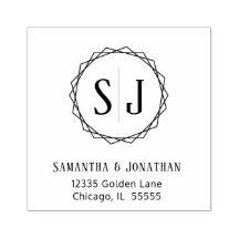 結婚モノグラム差出人住所 |幾何学的縁ど