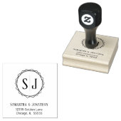 結婚モノグラム差出人住所 |幾何学的縁ど ラバースタンプ (押印)