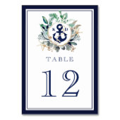 結婚モノグラム素朴水航海の色いかり テーブルナンバー (裏面)