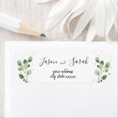 結婚ユーカリと金ゴールドスプラッシュ ラベル (インサイチュ)