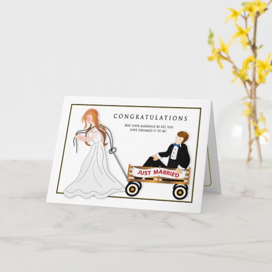 結婚ユーモア花婿おめでとう カード (黄色い花)