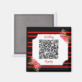 結婚リストカスタムQRコードとテキスト マグネット (正面/裏面)