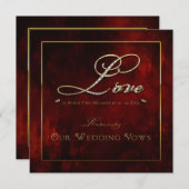 結婚リニューアル招待状 – 愛 – 2つのハート 招待状 (正面/裏面)