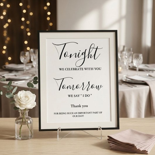 結婚リハーサルディナーのサイン - 今夜をお祝いしましょう ポスター