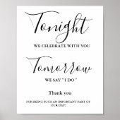 結婚リハーサルディナーのサイン - 今夜をお祝いしましょう ポスター (正面)