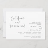 結婚リハーサルディナー食べドリンクとBE結婚した 招待状 (正面)