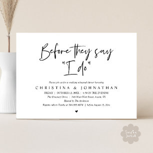 結婚リハーサルディナー Before They Say "I Do" 招待状
