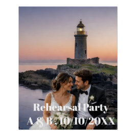 結婚リハーサルパーティーのカップル写真 ポスター