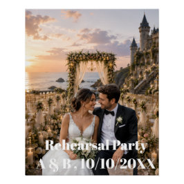 結婚リハーサルパーティーのカップル写真 ポスター