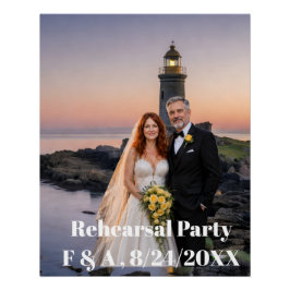 結婚リハーサルパーティーのカップル写真  ポスター
