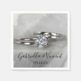 結婚リングや輪オン・グレー スタンダードカクテルナプキン
