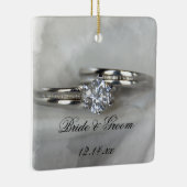 結婚リングや輪オン・グレー セラミックオーナメント (右)