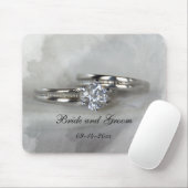 結婚リングや輪オン・グレー マウスパッド (マウス)