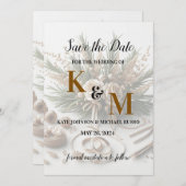 結婚リングや輪シンプル抽象芸術 セーブザデート (正面/裏面)