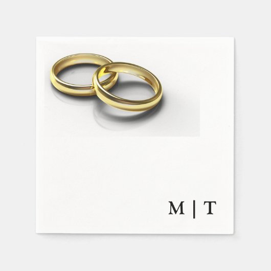 結婚リングや輪ズ結婚ペーパーナプキン スタンダードカクテルナプキン (正面)