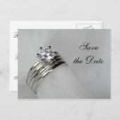 結婚リングや輪セーブ・ザ・デート案内 案内ポストカード (正面/裏面)