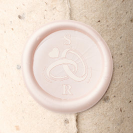 結婚リングや輪ハートモノグラムイニシャル シーリングスタンプ