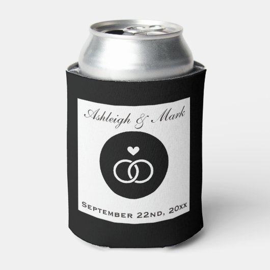 結婚リングや輪パーソナライズされた結婚の 缶クーラー (缶正面)