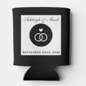 結婚リングや輪パーソナライズされた結婚の 缶クーラー (裏面)