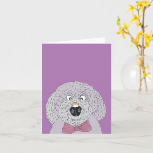 結婚リングや輪犬 カード (黄色い花)