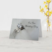 結婚リングや輪結婚式 カード (黄色い花)