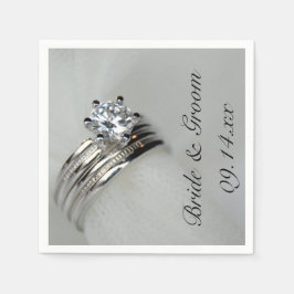 結婚リングや輪 スタンダードカクテルナプキン