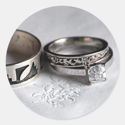 結婚リングや輪 ラウンドシール (正面)
