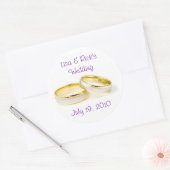 結婚リングや輪 ラウンドシール (封筒)