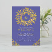 結婚リース葉箔招待状 箔招待状 (立ち正面)