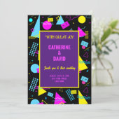 結婚レトロカラフルスタイルお祝い 招待状 (スタンド正面)