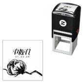 結婚ロゴコットン植物手描き セルフインキングスタンプ (インサイチュ)