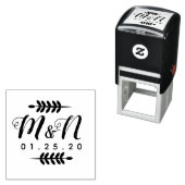 結婚ロゴ ブランチ オーナメント 緑のオーナメント B セルフインキングスタンプ (インサイチュ)