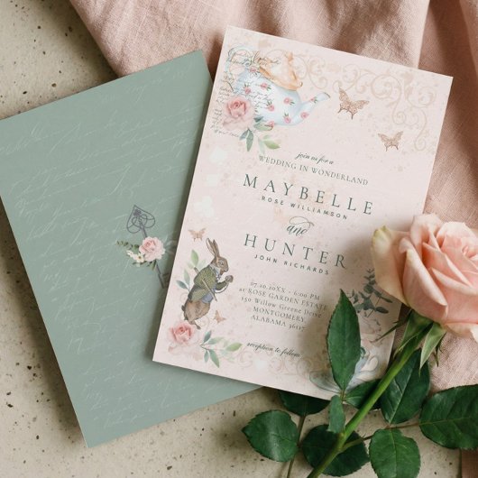 結婚ワンダーランドのヴィンテージアリス 招待状