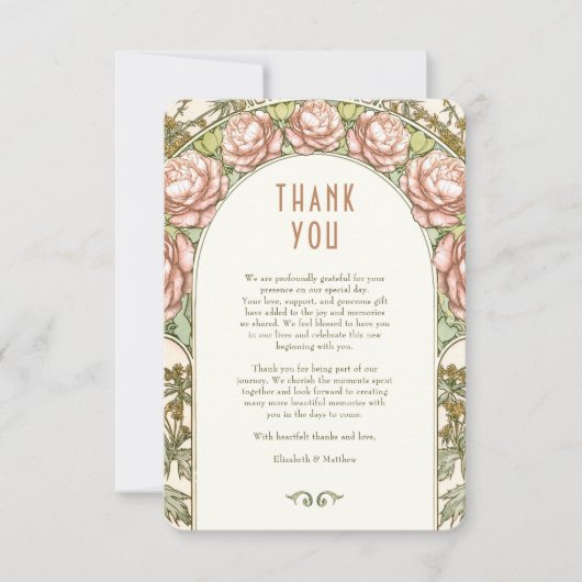 結婚ヴィンテージアールヌーボーカード 招待状 (正面)