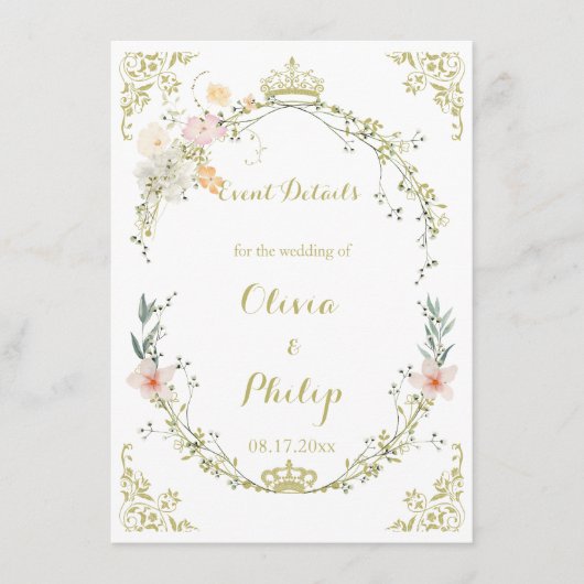 結婚ヴィンテージフローラクラシックオーナメント エンクロージャーカード (正面)